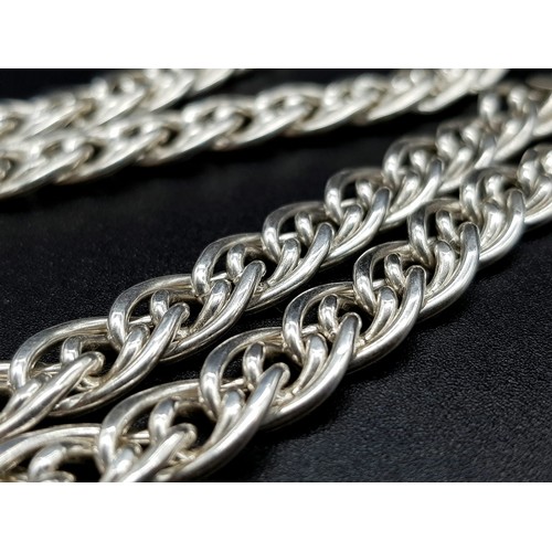 1700 - An Intricate Circular 925 Silver Link Necklace. 42cm. 51g total weight.