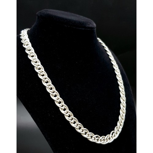 1700 - An Intricate Circular 925 Silver Link Necklace. 42cm. 51g total weight.