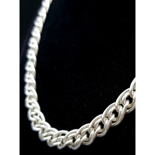 1700 - An Intricate Circular 925 Silver Link Necklace. 42cm. 51g total weight.