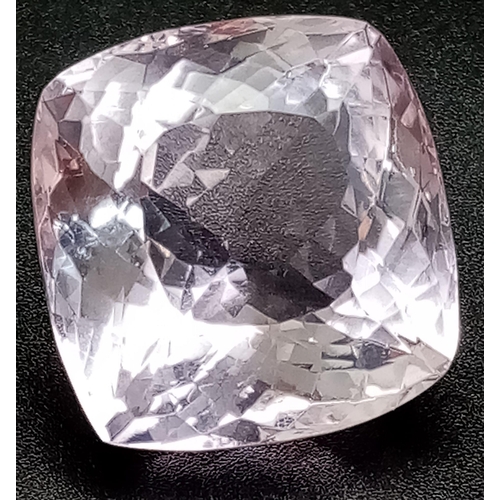 140 - A heart stopping, large (85.80 carats), pink MORGANITE. Cushion cut, lab created, flawless, in excel... 