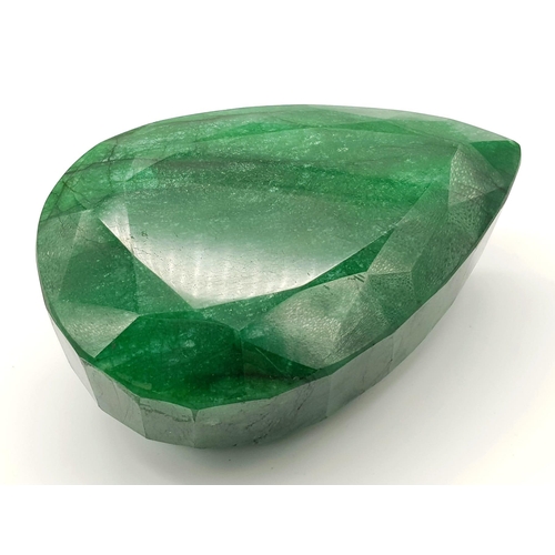 49 - A Gargantuan 9675ct Natural Emerald. This Museum Size Pear-Shaped Gemstone comes with GRS Certificat... 