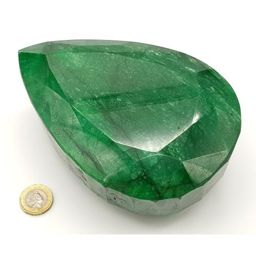 49 - A Gargantuan 9675ct Natural Emerald. This Museum Size Pear-Shaped Gemstone comes with GRS Certificat... 