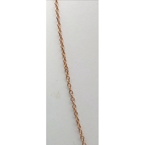 553 - A Delicate Vintage 9K Rose Gold Necklace. 44cm. 1.44g