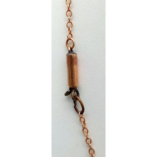 553 - A Delicate Vintage 9K Rose Gold Necklace. 44cm. 1.44g