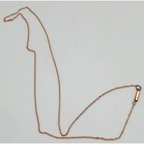 553 - A Delicate Vintage 9K Rose Gold Necklace. 44cm. 1.44g