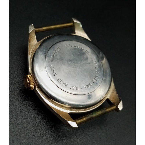 1187 - A Vintage Smiths 5 Jewels Watch Case - 34mm. White dial with date window. Mechanical movement in wor... 