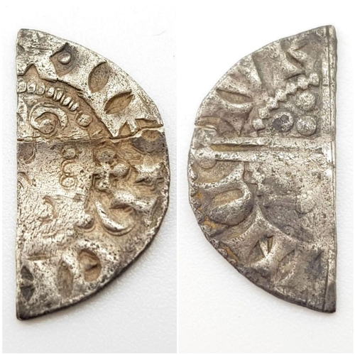 1193 - A Henry III Silver Hammered Penny Coin - Half Cut. 1248-50. Lincoln mint. Near fine but please see p... 