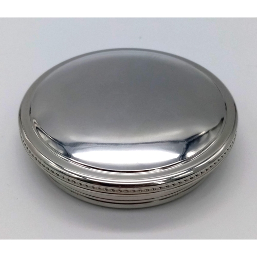 445 - A Hand-Crafted Tiffany and Co Pewter Circular Trinket Case. As new, comes in Tiffany Packaging. 8cm ... 