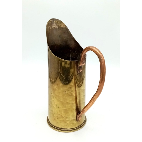 441 - WW1 British Trench Art Jug made from an INERT 18 Pdr shrapnel shell dated 1916.