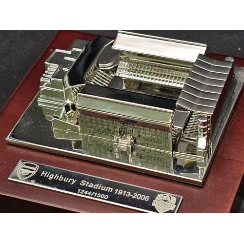 73 - A Limited Edition Arsenal FC Aquascutum Highbury Stadium Model. A silver-toned metal model commemora... 