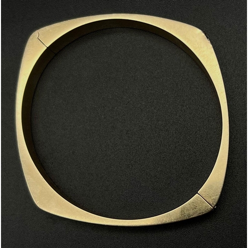 22 - A Hans Hansen 14k Yellow Gold Bangle. Lovely piece from this Danish designer. Clip opening. 24.9g. 6... 