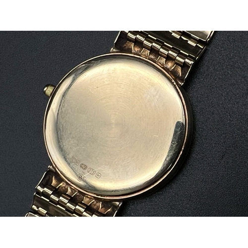 294 - A 9K GOLD CITIZEN GENTS WRIST WATCH ON SOLID GOLD STRAP. 34mm  QUARTZ MOVEMENT.