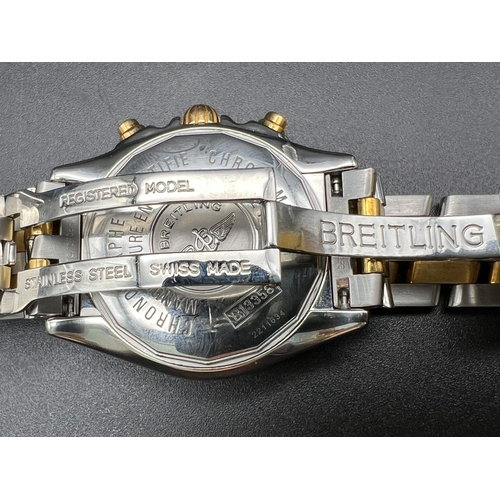 120 - A Breitling Gold and Stainless Steel Automatic Chronograph Gents Watch. Bi-metal strap and case. Dia... 