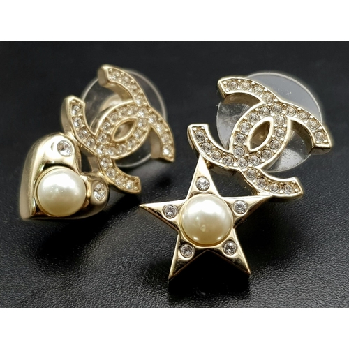 839 - A Pair of Original Chanel Star and Heart Fashion Earrings. Comes in original Chanel packaging. Ref: ... 