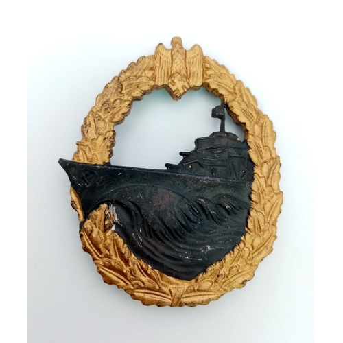 19 - WW2 German Kriegsmarine Destroyer Badge. Maker: S.H.U Co.