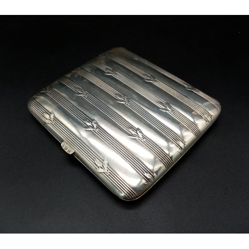 186 - WW2 Silver Cigarette Case with a hand engraved “Wolf's Hook” rune for the Dutch Waffen SS.