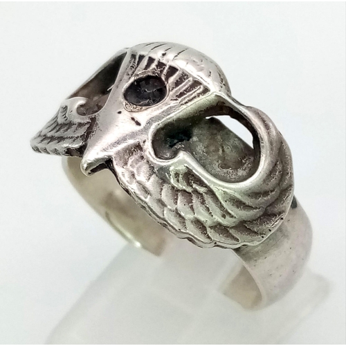 260 - WW2 Solid Silver US Paratroopers Ring. There would have once been a stone embedded into the
ring to ... 