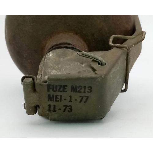 349 - INERT Vietnam War Era US M67 Grenade. These were nicknamed the “Base Ball” Grenade as an
all America... 