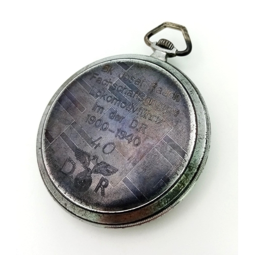 623 - WW2 German Locomotive Drivers Retirement Watch Dated 1940. Working.