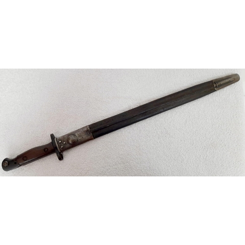 244 - WW1 British 1907 Pattern Bayonet. Dated March 1918. Maker Wilkingson. A little tight in the
scabbard... 