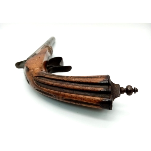 38 - An Antique French Lepage Moutier Muzzle Loader Flintlock Pistol. Makers mark on top of barrel. Sprin... 