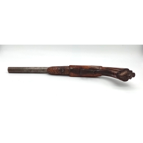 38 - An Antique French Lepage Moutier Muzzle Loader Flintlock Pistol. Makers mark on top of barrel. Sprin... 