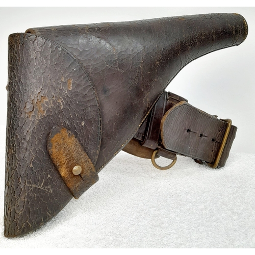 288 - WW1 British Officers Sam Browne Belt and Webley Revolver Holster. This was actually found in a
cella... 