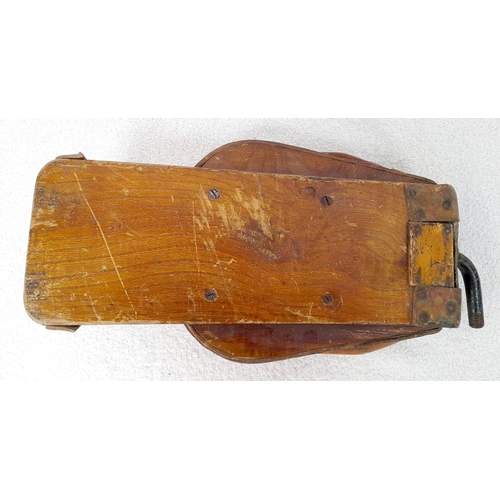 489 - A Pair of WW2 Dinghy Foot Pump Bellows. Makers mark and dated 1943. Made of wood and leather, possib... 