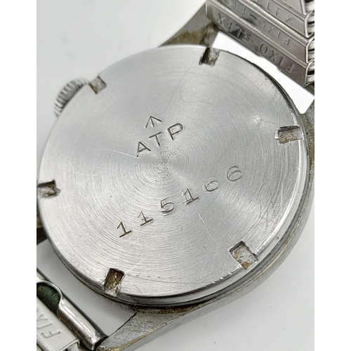 54 - A Very Good Condition WW2 Period Leonidas (Pre Heuer) Stainless Steel Mechanical Wind Watch with Sub... 