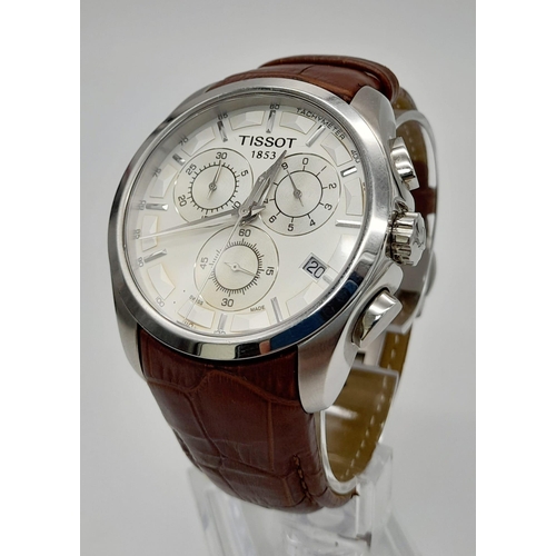 89 - An Excellent Condition Tissot Couturier Chronograph Men’s Watch. 45mm Including Crown. Full Working ... 