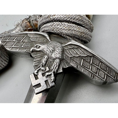 151 - 3rd Reich 2nd Pattern Luftwaffe Dagger made by WKC (Weyersberg) with an unmarked blade.
Complete wit... 