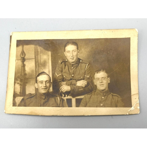 165 - WW1 British Medal Duo, Wound Stripe and Photograph awarded to: 63252 BmB H. Cooke Royal Artillery.