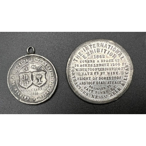 825 - A Parcel of 2 Significant Interest 19th Century Medallions Comprising; a silver 1865 German, Friedri... 