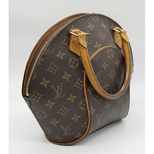 509 - A Louis Vuitton Ellipse Handbag. Monogram canvas with brown leather handles and trim. In good condit... 