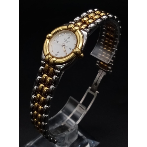 340 - A Chopard Gstaad Bi-Metal Quartz Ladies Watch. Bi-metal bracelet and case - 23mm. White dial with da... 