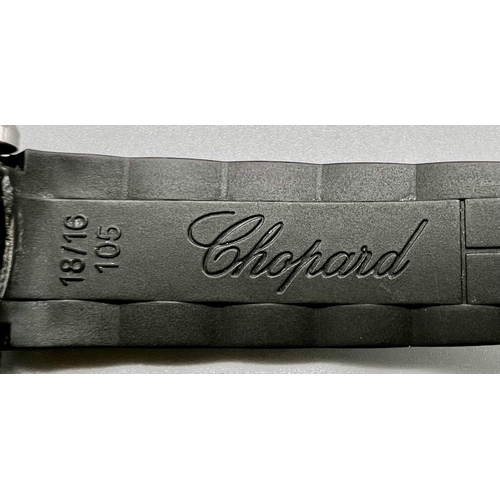 485 - A Chopard Happy Sport Ladies Watch. Chopard black rubber strap. Stainless steel case - 36mm. Black d... 