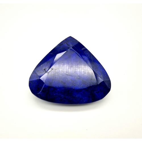 65 - Unleash the Kraken! A 3926ct African Earth Mined Blue Sapphire. Trillion-Shaped with a GLI certifica... 