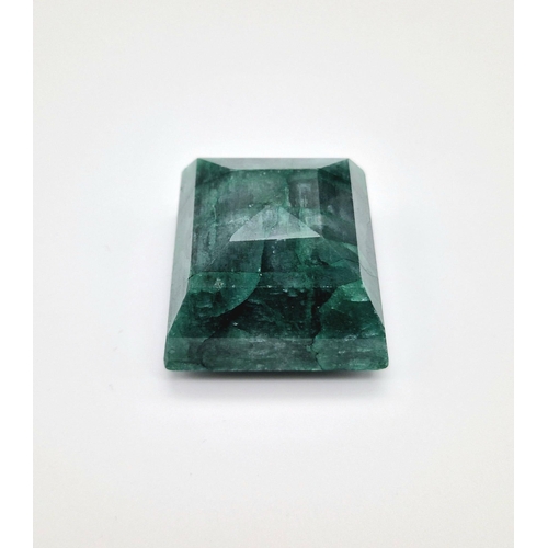 718 - A 385ct Large Faceted Brazilian Square-Step Emerald. 4 x 4cm.