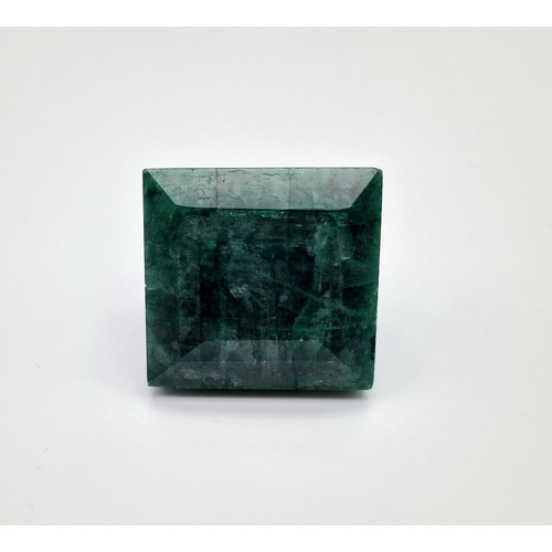 718 - A 385ct Large Faceted Brazilian Square-Step Emerald. 4 x 4cm.