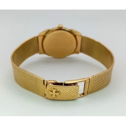 381 - A Vacheron and Constantin 18k Solid Gold Ladies Watch. 18k gold bracelet and case - 23mm. Gold tone ... 