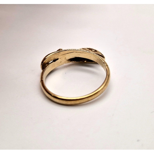 803 - 9K YELLOW GOLD SNAKE RING 2.8G SIZE M