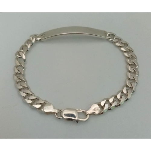 702 - STERLING SILVER CURB IDENTITY ID BRACELET 21.2G