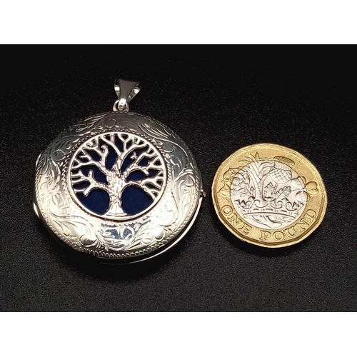 709 - STERLING SILVER TREE OF LIFE LOCKET 10.2G