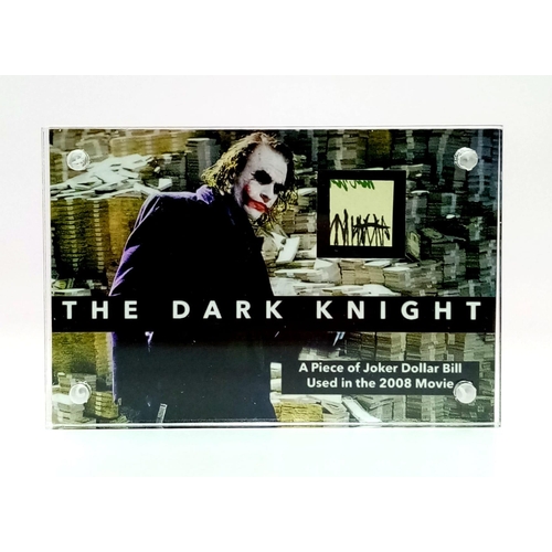 326 - Original Piece of a Joker Dollar Bill from Batman, The Dark Knight Movie. Limited Edition, comes in ... 