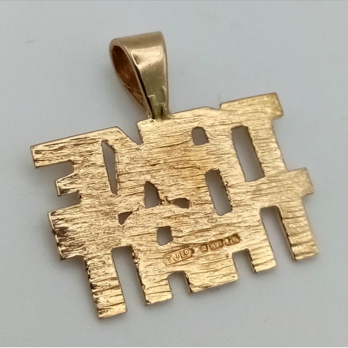 307 - 9K YELLOW GOLD TAKE THAT PENDANT 1.8G