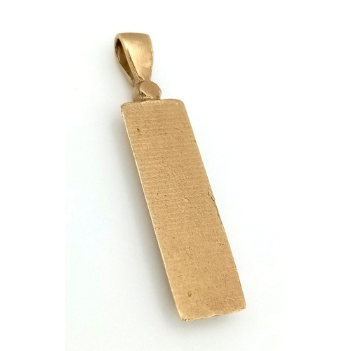 774 - 9K YELLOW GOLD INGOT PENDANT 4.2G