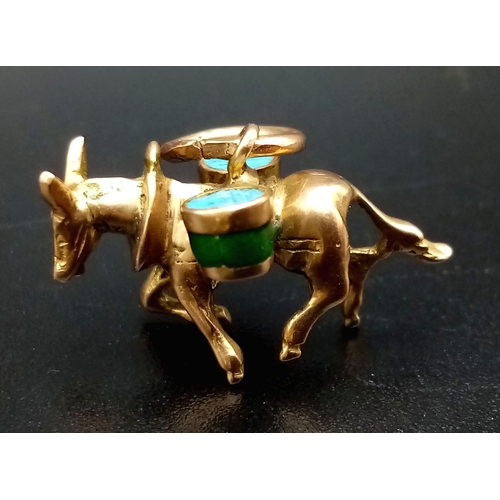 842 - 9K YELLOW GOLD DONKEY CHARM 4G