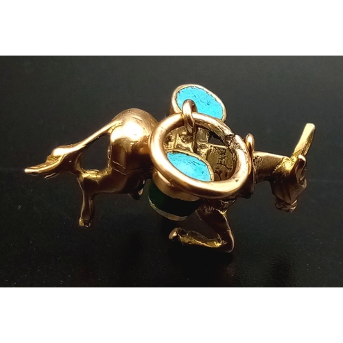 842 - 9K YELLOW GOLD DONKEY CHARM 4G