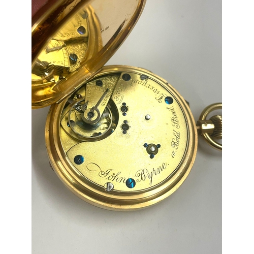 17 - 18ct Gold Full Hunter stop seconds chronograph pocket watch Working 62g without movement & glass , w... 