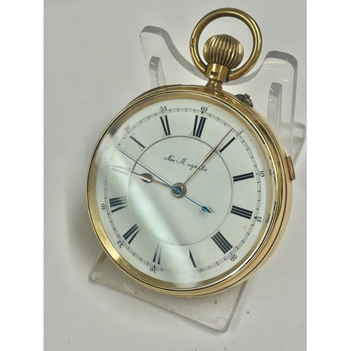 23 - Antique 18ct Gold Stop Seconds Chronograph Pocket Watch J.W Keeley & Sons Liverpool. 144.3g total we... 